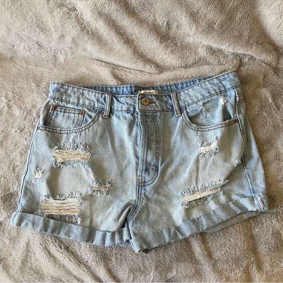 Forever 21 Light Blue Ripped Jean Shorts - Picture 1 of 5